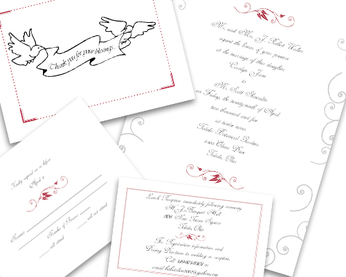Traditional Wedding Invitation Design Package